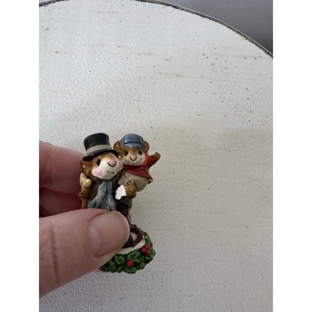 Wee Forest Folk Bob Cratchit Tiny Tim CC-02 1987 Signed AP Carol - CHIPPED